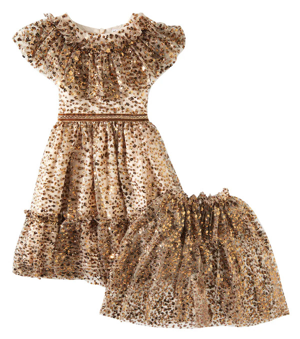  Patachou Patachou Set Mantella E Abito In Tulle Con Paillettes 