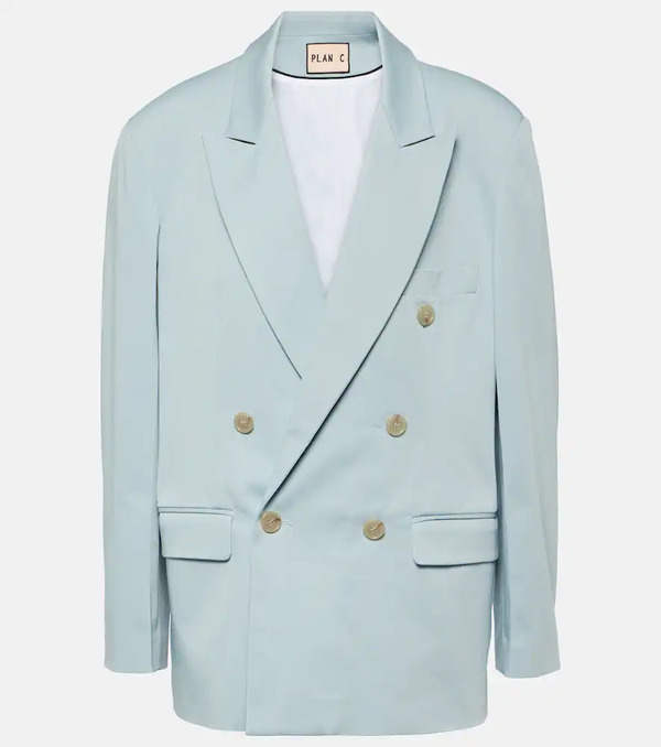  Plan C Plan C Blazer Oversize In Misto Cotone 