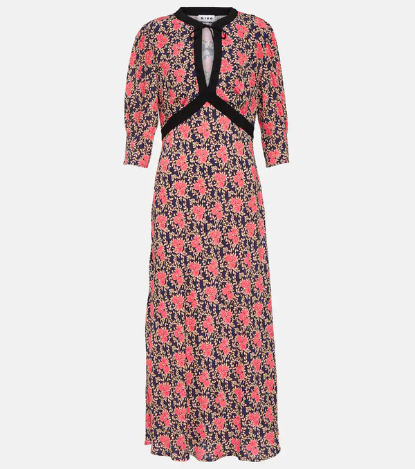  Rixo Rixo Abito Midi Petra Con Cut-out E Stampa 
