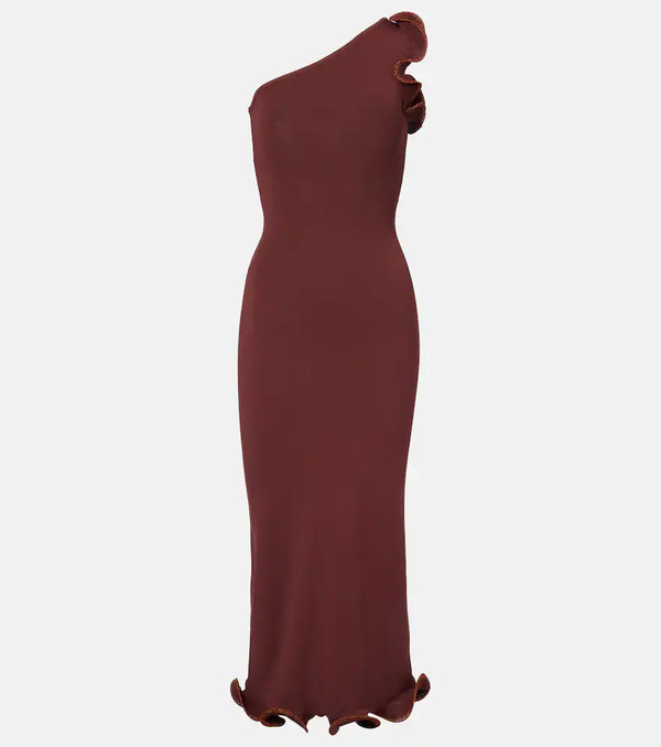  Same Same Abito Midi In Maglia Con Volant 