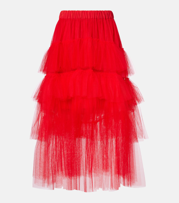 Simone Rocha Simone Rocha Gonna Midi In Tulle A Balze 