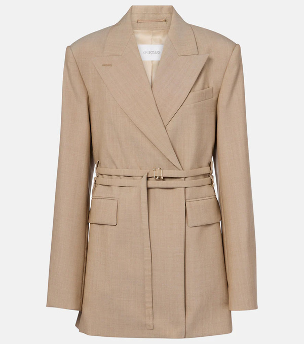  Sportmax Sportmax Blazer Tubinga In Lana Vergine Con Cintura 