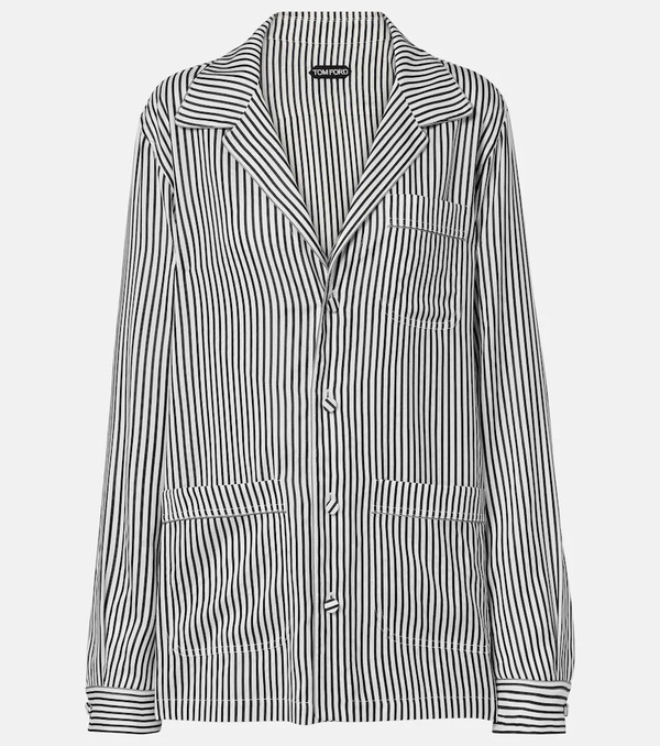  Tom Ford Tom Ford Camicia Oversize In Seta A Righe 