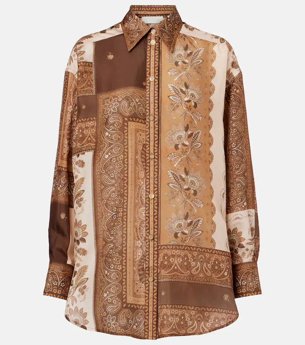  Zimmermann Zimmermann Camicia Lucky In Raso Di Seta 