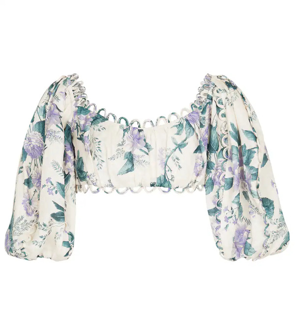  Zimmermann Zimmermann Top Cropped Cassia Con Stampa Floreale 