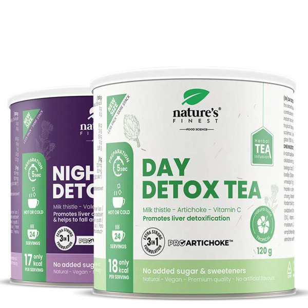  Nature's Finest Nature's Finest Day + Night Cleanse | Tisana Detox Funzionale Alle Erbe | Cardo Mariano, Tè Bianco, Carciofo E Valeriana Per Il Supporto Del Fegato 