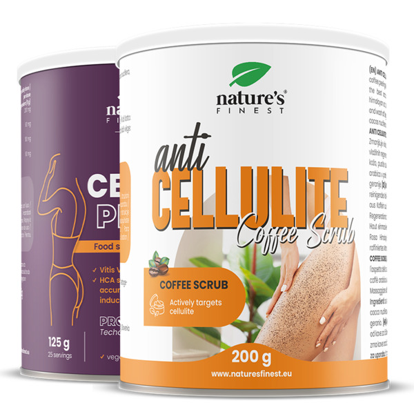  Nature's Finest Nature's Finest Double Cellulite Attack | Routine A 2 Fasi Per L’aspetto Della Cellulite | Garcinia + Estratto Di Vino Rosso + Scrub Al Caffè Per Cosc 