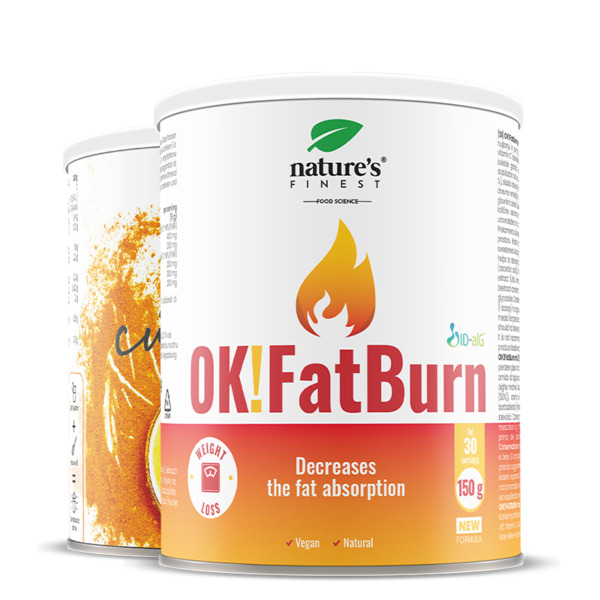  Nature's Finest Golden Curcuma Latte + Ok!fatburn | Supporto Metabolismo Grassi E Carboidrati | Latte Curcuma Per Digestione Ed Energia | Alga Marina Id-alg 