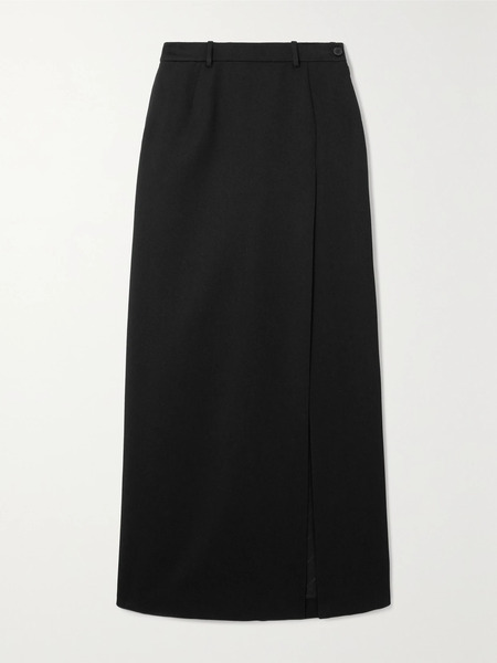  Balenciaga Balenciaga - Wrap-effect Wool-gabardine Maxi Skirt - Black 