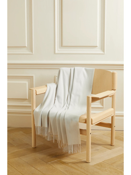  Brunello Cucinelli Brunello Cucinelli - Fringed Cashmere Travel Blanket - Ecru 