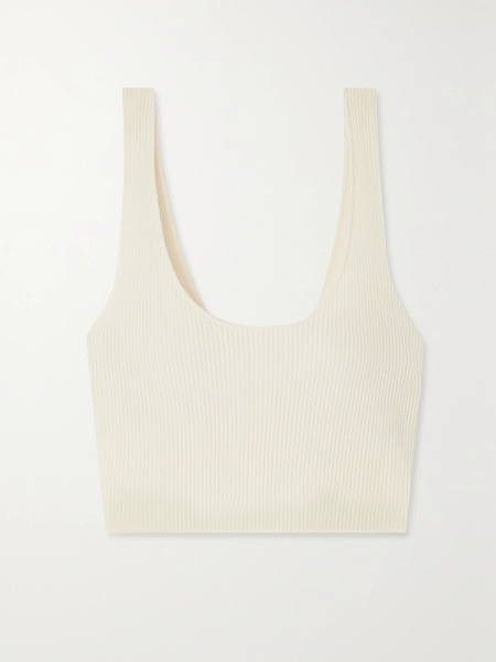  Chloé Chloé - Cropped Ribbed Wool And Silk-blend Tank - White 