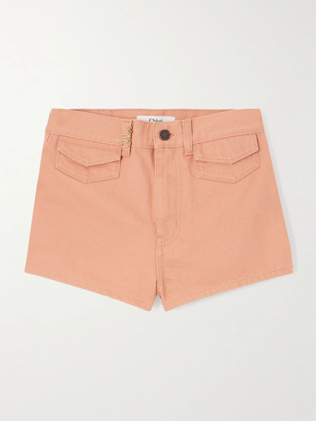  Chloé Chloé - Embellished Denim Shorts - Peach 