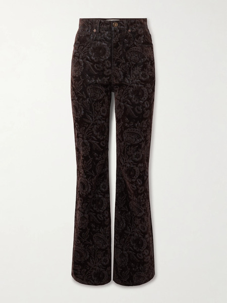 Chloé Chloé - Printed High-rise Flared Jeans - Dark Brown 
