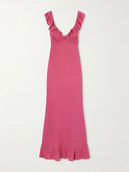  Chloé Chloé - Ruffled Silk-chiffon Midi Dress - Pink 