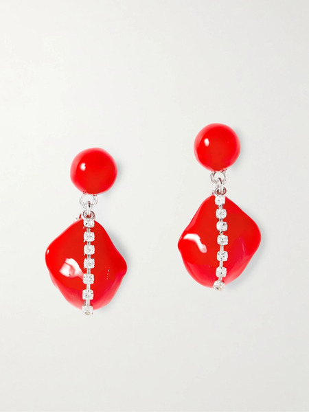  Completedworks Completedworks - Rhodium-plated Resin And Crystal Earrings - Red 