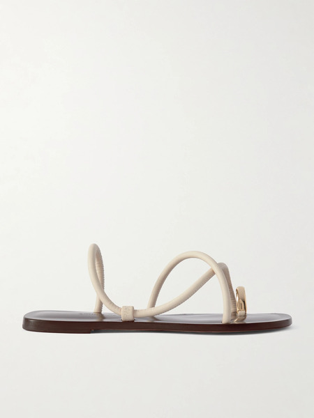  Emme Parsons Emme Parsons - Laurie Embellished Leather Sandals - Ivory 