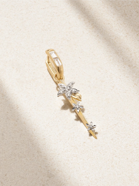  Foundrae Foundrae - Blossoms Resilience 18-karat Yellow And White Gold Diamond Single Hoop Earring - One Size 