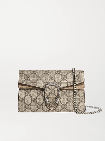  Gucci Gucci - Dionysus Mini Printed Coated-canvas And Suede Shoulder Bag - Beige 