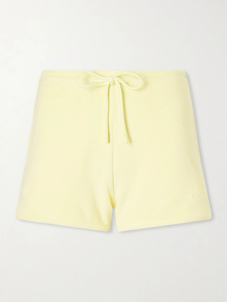  Hunza G Hunza G - Embroidered Cotton-terry Shorts - Yellow 