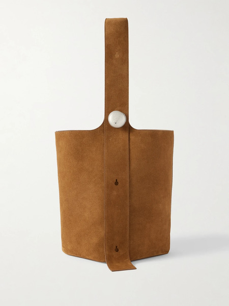  Loewe Loewe - Pebble Embellished Suede Bucket Bag - Camel 