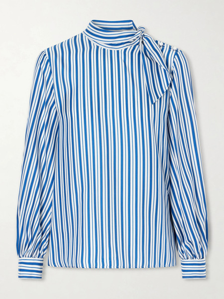 Max Mara Max Mara - Striped Silk Shirt - Blue 