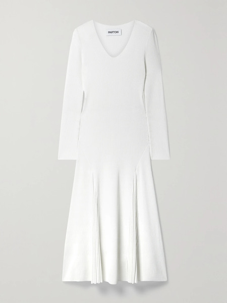  Partow Partow - Maddox Ribbed-knit Midi Dress - Ecru 