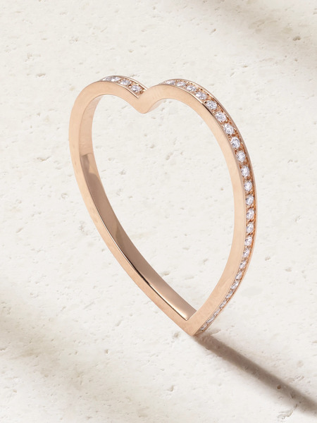  Repossi Repossi - Antifer Heart 18-karat Rose Gold Diamond Ring - 54 