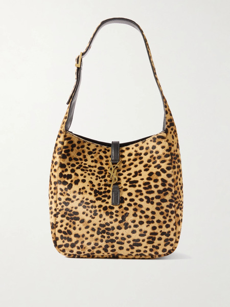  Saint Laurent Saint Laurent - Le 5 à 7 Supple Small Leather-trimmed Leopard-print Pony Hair Shoulder Bag - Leopard Print 