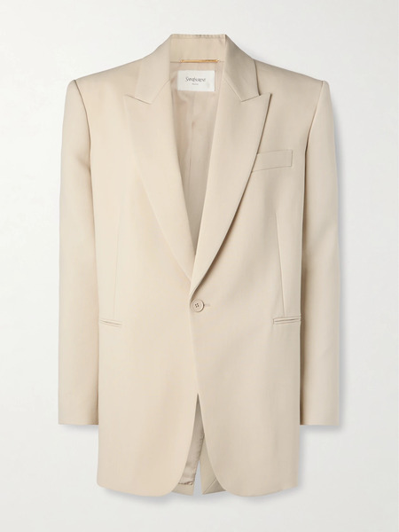  Saint Laurent Saint Laurent - Oversized Wool Blazer - Beige 