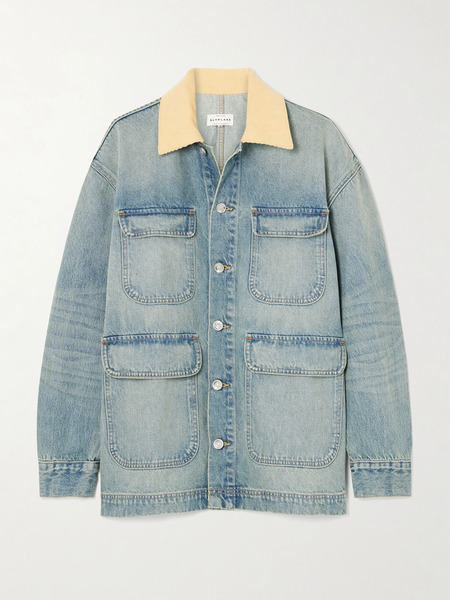  Slvrlake Slvrlake - Hayden Corduroy-trimmed Denim Jacket - Light Denim 