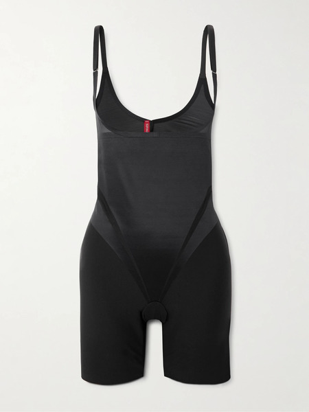  Spanx Spanx - Spanxsupersculpt™ Transform Open-bust Mid-thigh Stretch Bodysuit - Black 