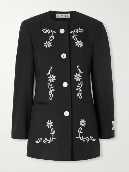  S.s. Daley S.s. Daley - Embroidered Wool Jacket - Black 