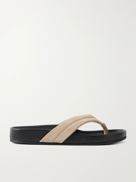  St. Agni St. Agni - Suede Platform Thong Sandals - Beige 
