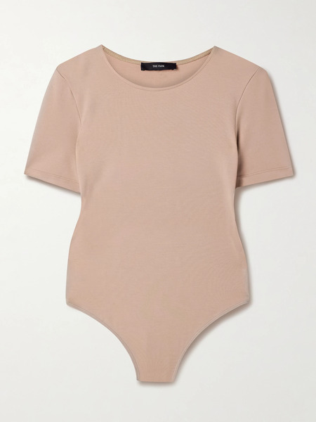 The Park The Park - Penny Stretch-tencel™ Lyocell Jersey Thong Bodysuit - Beige 