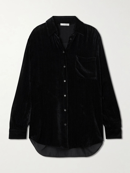  The Row The Row - Gavina Ribbed Velvet Shirt - Black 