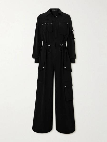  Versace Versace - Silk Crepe De Chine Jumpsuit - Black 