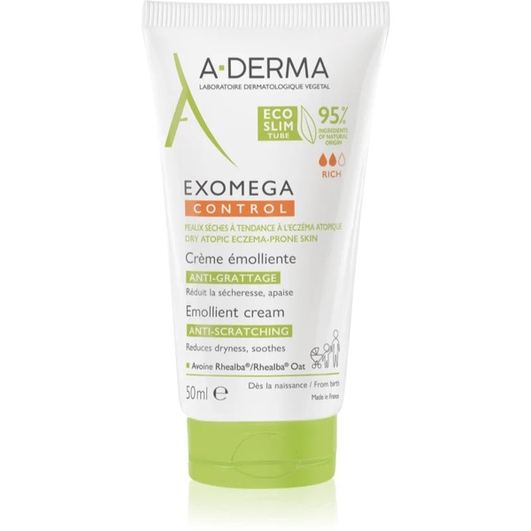  A-derma Exomega Control Emollient Cream Crema Corpo Per Pelli Molto Secche, Sensibili E Atopiche 50 Ml 