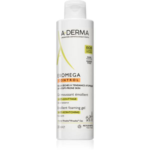  A-derma Exomega Control Emollient Foaming Gel Gel Mousse Emolliente Per Pelli Secche E Atopiche 200 Ml 