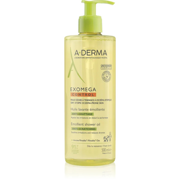  A-derma Exomega Control Emollient Shower Oil Olio Doccia Emolliente Per Pelli Secche E Atopiche 500 Ml 