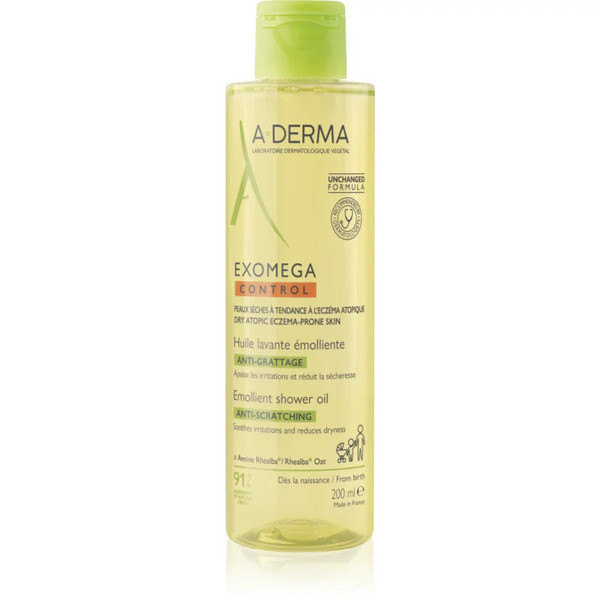  A-derma Exomega Control Emollient Shower Oil Olio Doccia Emolliente Per Pelli Secche E Atopiche 200 Ml 