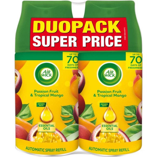  Air Wick Freshmatic Passion Fruit & Tropical Mango Deodorante Ricarica Con Profumazione Duo 2x250 Ml 