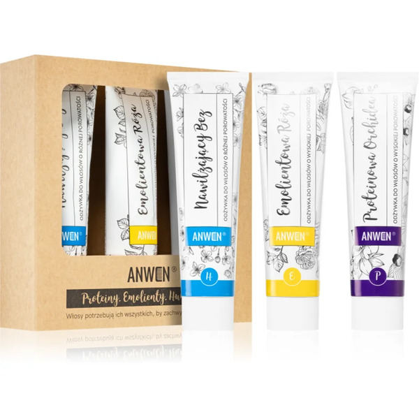  Anwen Proteins . Emollients . Humectants Balsamo Per Uso Quotidiano Confezione Conveniente 3 X100 Ml High Porosity 