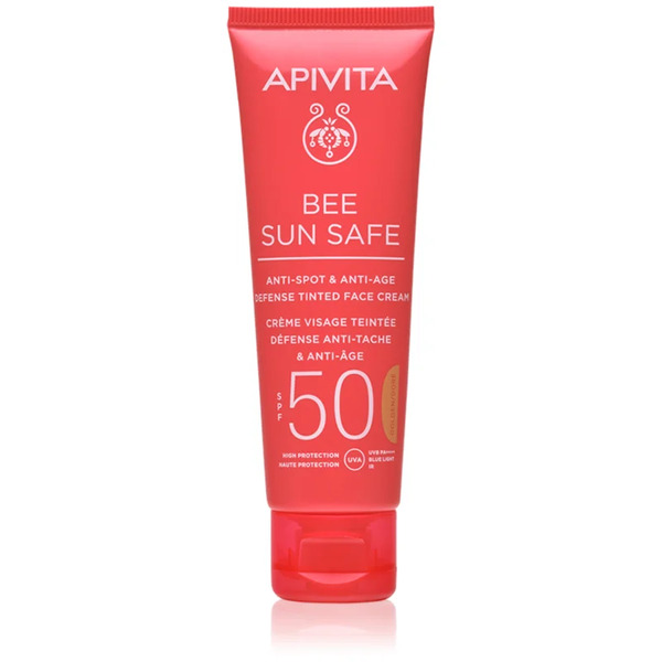  Apivita Bee Sun Safe Anti-spot And Anti-age Tinted Face Cream Spf50 Crema Protettiva Colorata Viso Spf 50 Colore Golden 50 Ml 