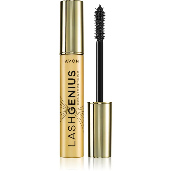  Avon Lash Genius Multitask & Multiply Mascare Per Ciglia Voluminose, Curve E Separate 5 In 1 Colore Blackest Black 10 Ml 