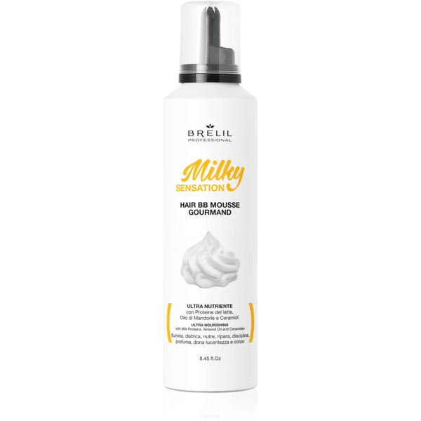  Brelil Professional Milky Sensation Hair Bb Mousse Mousse Idratante Per Capelli Ribelli E Crespi 250 Ml 