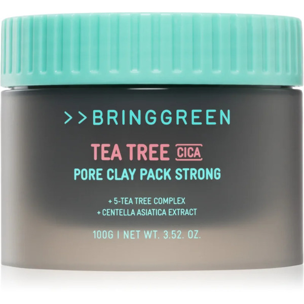  Bringgreen Tea Tree Cica Pore Clay Pack Strong Maschera In Crema Per Pelli Grasse Con Tendenza All'acne 100 G 