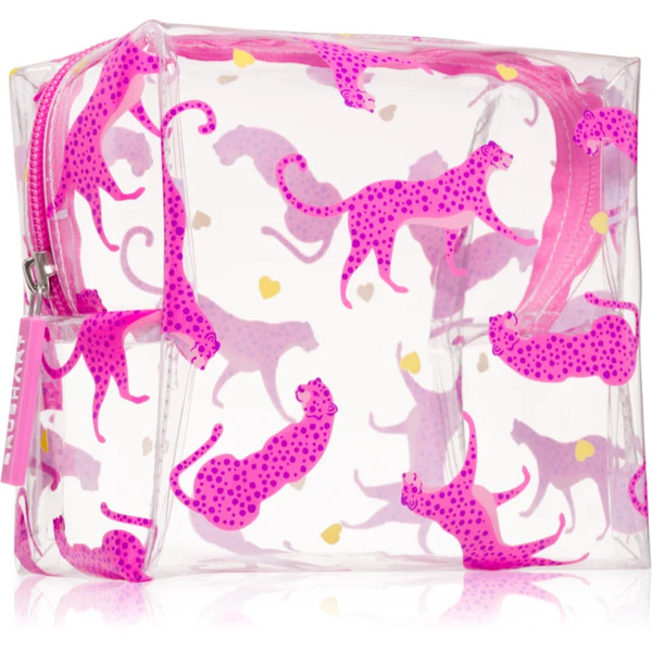  Brushart Accessories Transparent Cosmetic Bag Trousse Per Cosmetici Trasparente Cheetah In Love 15 X 14 X 9 Cm 1 Pz 