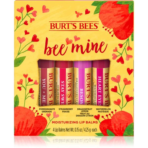  Burt’s Bees Bee Mine Balsamo Labbra Con Cera D'api Aroma Pomegranate, Strawberry, Dragonfruit Lemon, Watermelon 4x4.25 G 