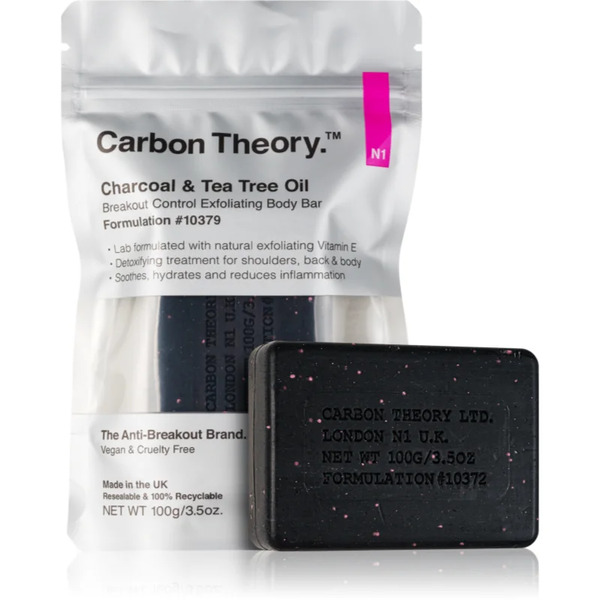  Carbon Theory Charcoal & Tea Tree Oil Esfoliante Detergente Corpo Per Pelli Problematiche E Grasse 100 G 