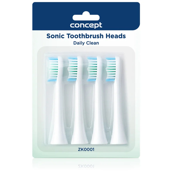  Concept Perfect Smile Daily Clean Testine Di Ricambio Per Spazzolino For Zk4000, Zk4010, Zk4030, Zk4040 4 Pz 